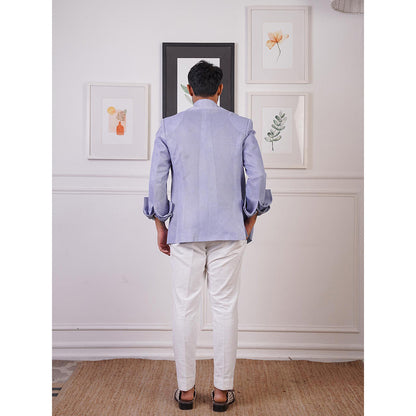 Ankur J Purple Horse Wired Blazer with Shirt and Pant (Set of 3)