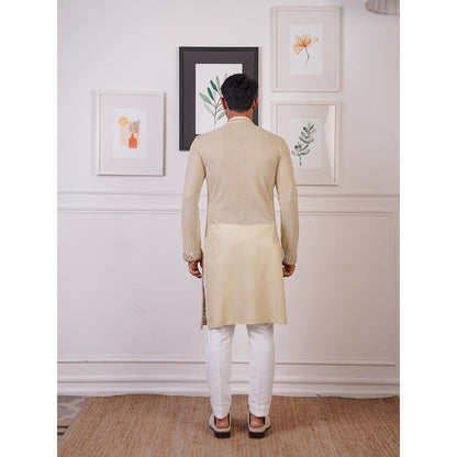 Ankur J Beige Mint Mirror Kurta with Pant (Set of 2)