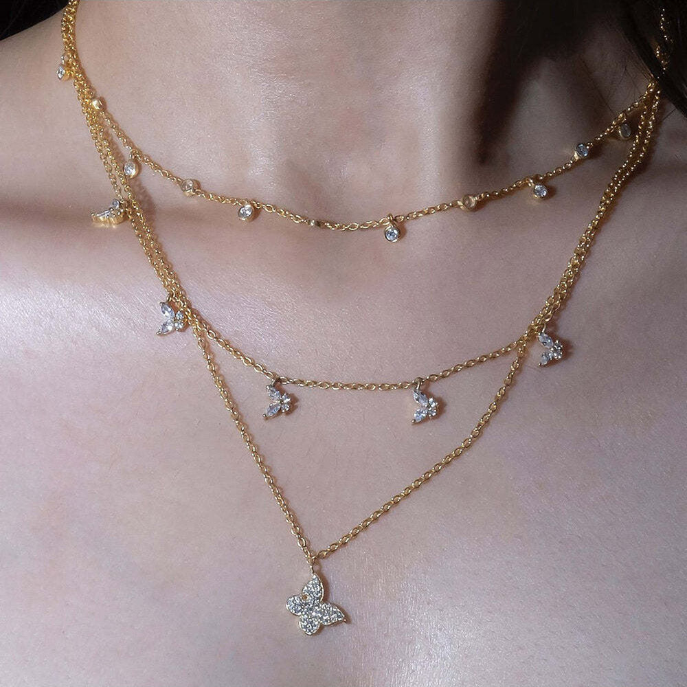 ANUSHKA JAIN JEWELLERY 925 Tilted Butterfly Necklace In Sterling Silver With Gold Vermeil