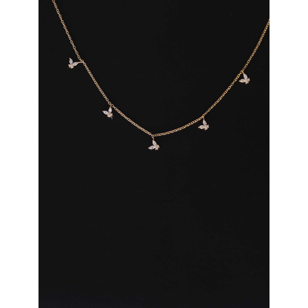 ANUSHKA JAIN JEWELLERY 925 Tilted Butterfly Necklace In Sterling Silver With Gold Vermeil