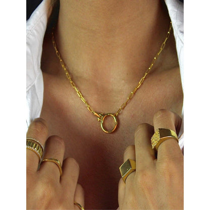 ANUSHKA JAIN JEWELLERY 925 Open Lock Necklace In Sterling Silver With Gold Vermeil