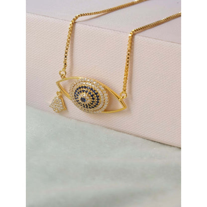 ANUSHKA JAIN JEWELLERY 925 Evil Eye Necklace In Sterling Silver With Gold Vermeil