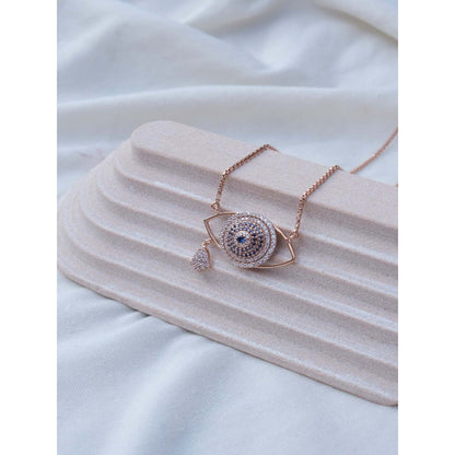 ANUSHKA JAIN JEWELLERY 925 Evil Eye Necklace In Sterling Silver With Gold Vermeil