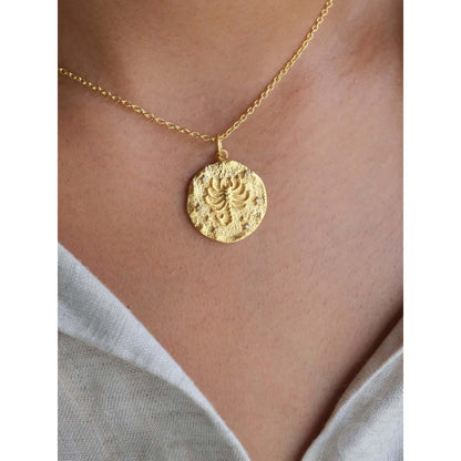 ANUSHKA JAIN JEWELLERY 925 Scorpio Zodiac Necklace In Sterling Silver With Gold Vermeil