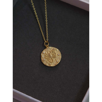 ANUSHKA JAIN JEWELLERY 925 Scorpio Zodiac Necklace In Sterling Silver With Gold Vermeil
