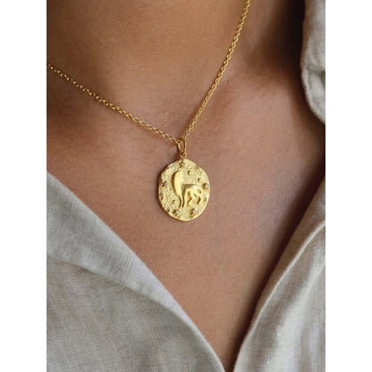 ANUSHKA JAIN JEWELLERY 925 Leo Zodiac Necklace In Sterling Silver With Gold Vermeil