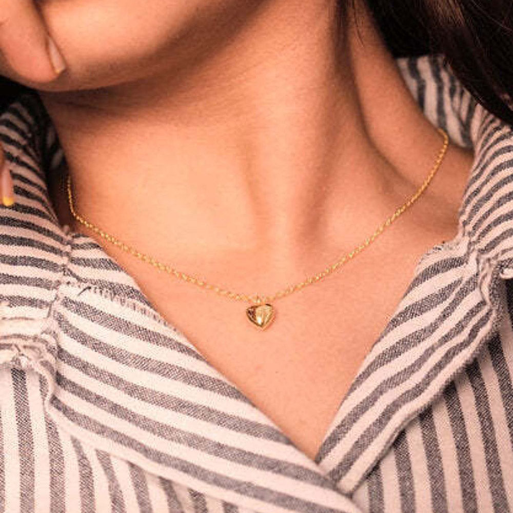 ANUSHKA JAIN JEWELLERY 925 Heart Necklace In Sterling Silver With Gold Vermeil