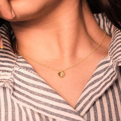ANUSHKA JAIN JEWELLERY 925 Heart Necklace In Sterling Silver With Gold Vermeil