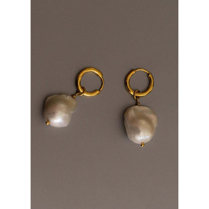 ANUSHKA JAIN JEWELLERY 925 Perle Baroque Hoops In Sterling Silver With Gold Vermeil