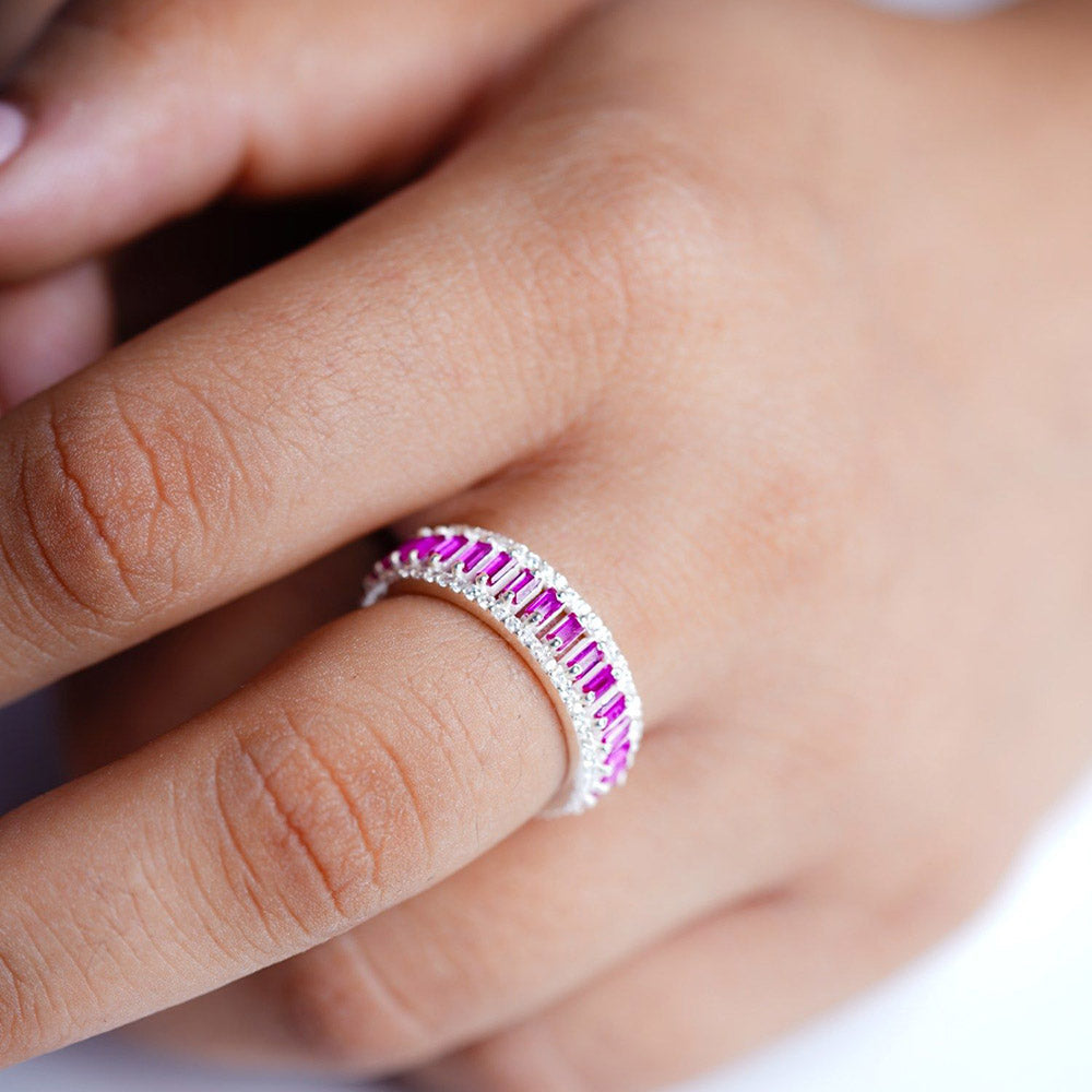 ANUSHKA JAIN JEWELLERY Pink 925 Radiance Eternity Ring