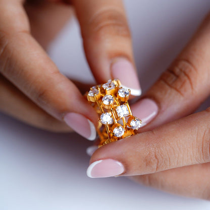 ANUSHKA JAIN JEWELLERY White 925 Fancy Diamond Ring