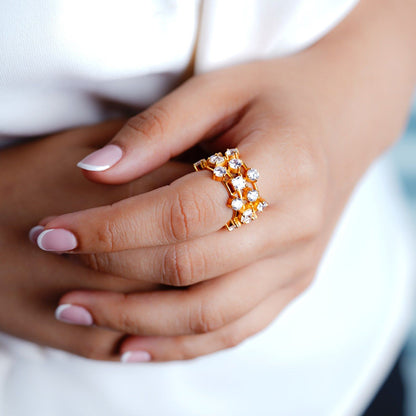 ANUSHKA JAIN JEWELLERY White 925 Fancy Diamond Ring