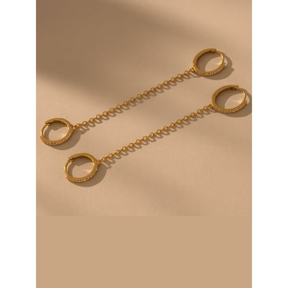 ANUSHKA JAIN JEWELLERY Diamond Hoop Chained Earrings