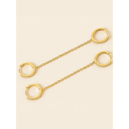 ANUSHKA JAIN JEWELLERY Diamond Hoop Chained Earrings