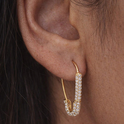 ANUSHKA JAIN JEWELLERY Glam Safety Pin Earrings