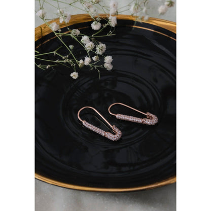 ANUSHKA JAIN JEWELLERY Glam Safety Pin Earrings