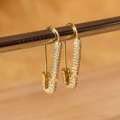 ANUSHKA JAIN JEWELLERY Glam Safety Pin Earrings