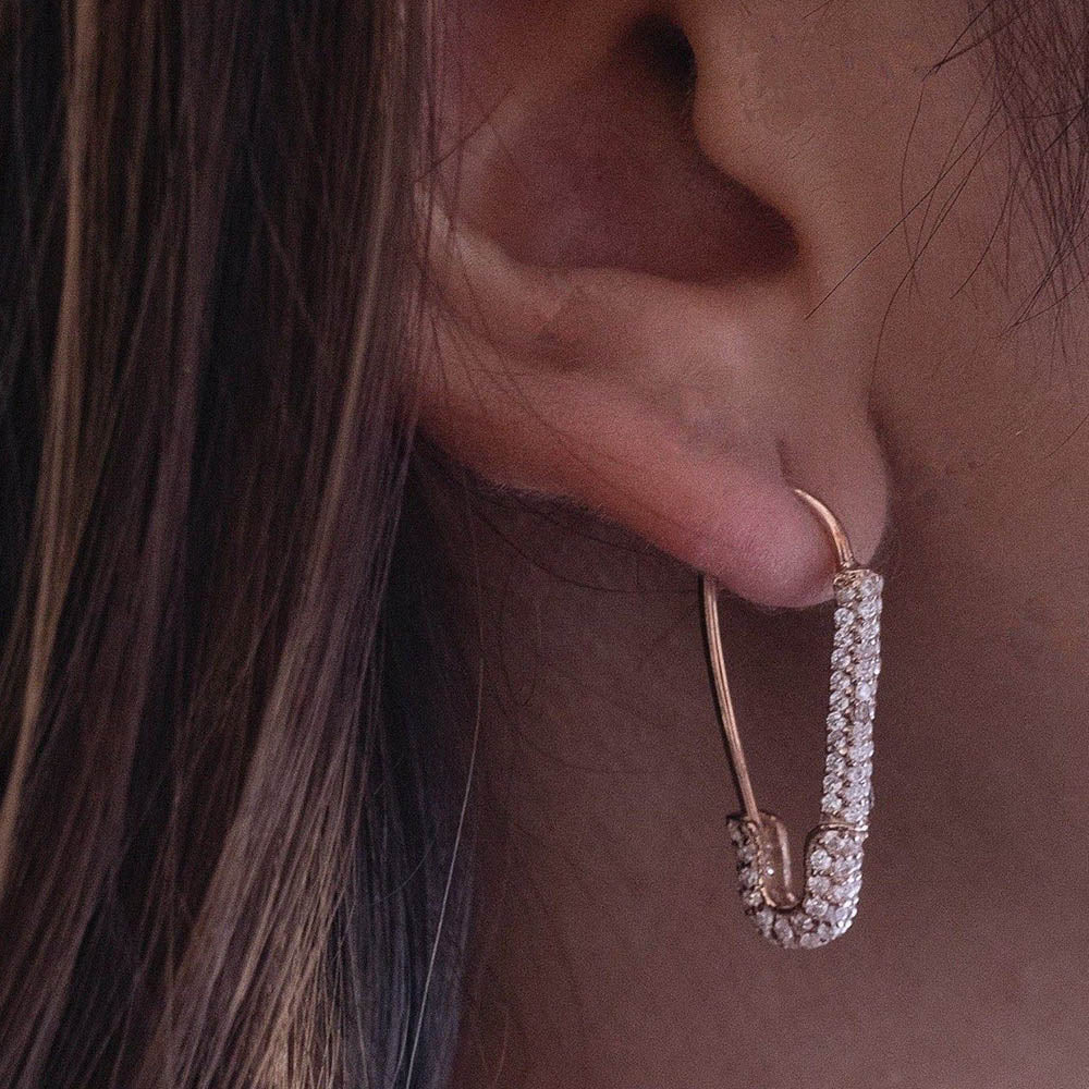 ANUSHKA JAIN JEWELLERY Glam Safety Pin Earrings