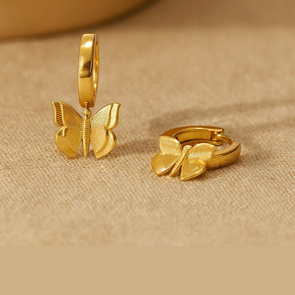 ANUSHKA JAIN JEWELLERY Gold Butterfly Stud Earrings