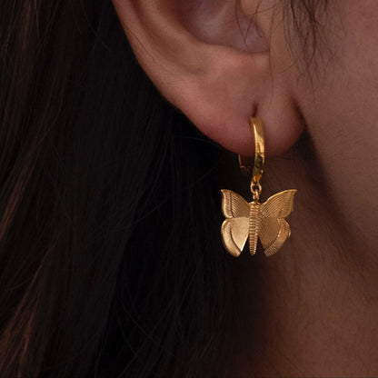 ANUSHKA JAIN JEWELLERY Gold Butterfly Stud Earrings