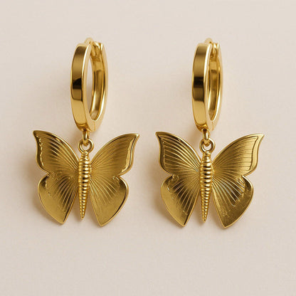 ANUSHKA JAIN JEWELLERY Gold Butterfly Stud Earrings