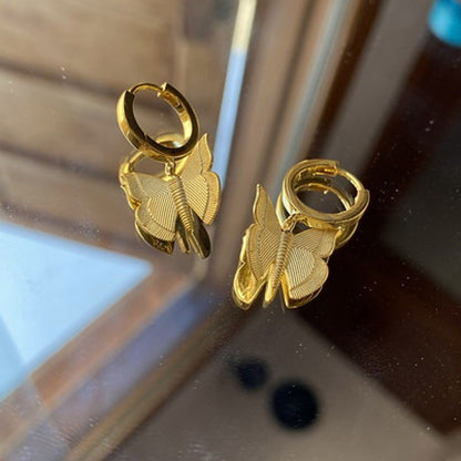 ANUSHKA JAIN JEWELLERY Gold Butterfly Stud Earrings