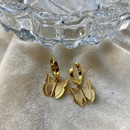 ANUSHKA JAIN JEWELLERY Gold Butterfly Stud Earrings