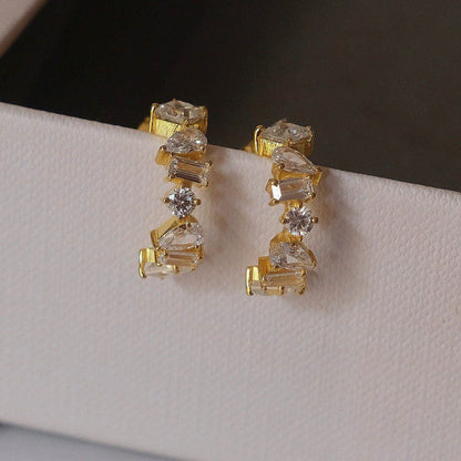ANUSHKA JAIN JEWELLERY Multi Shape Cz Hoops Earring