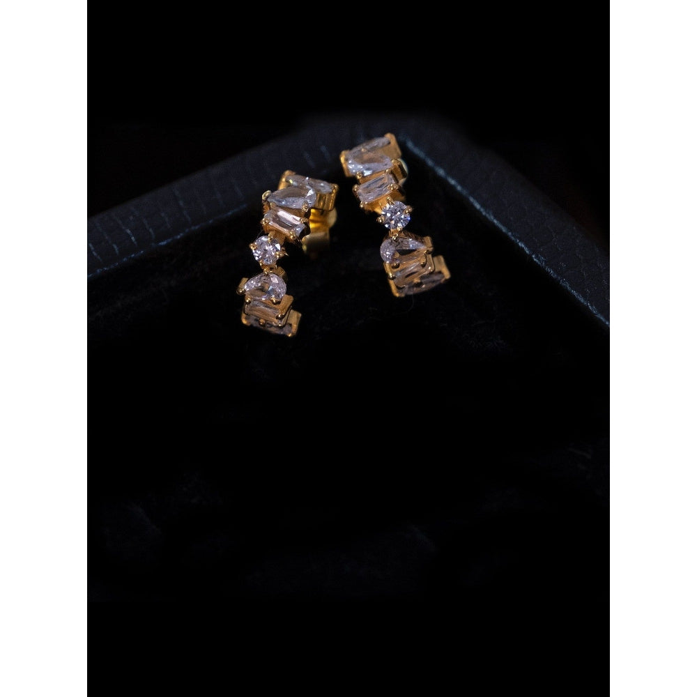 ANUSHKA JAIN JEWELLERY Multi Shape Cz Hoops Earring