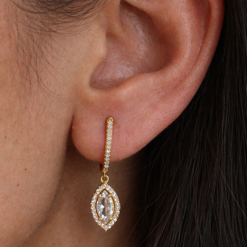 ANUSHKA JAIN JEWELLERY Marquise Diamond Earrings