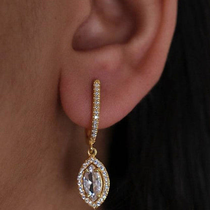 ANUSHKA JAIN JEWELLERY Marquise Diamond Earrings
