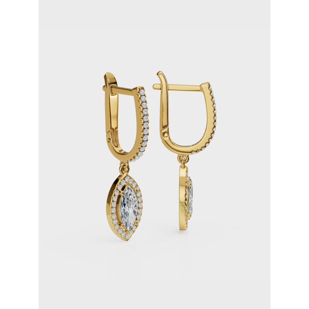ANUSHKA JAIN JEWELLERY Marquise Diamond Earrings