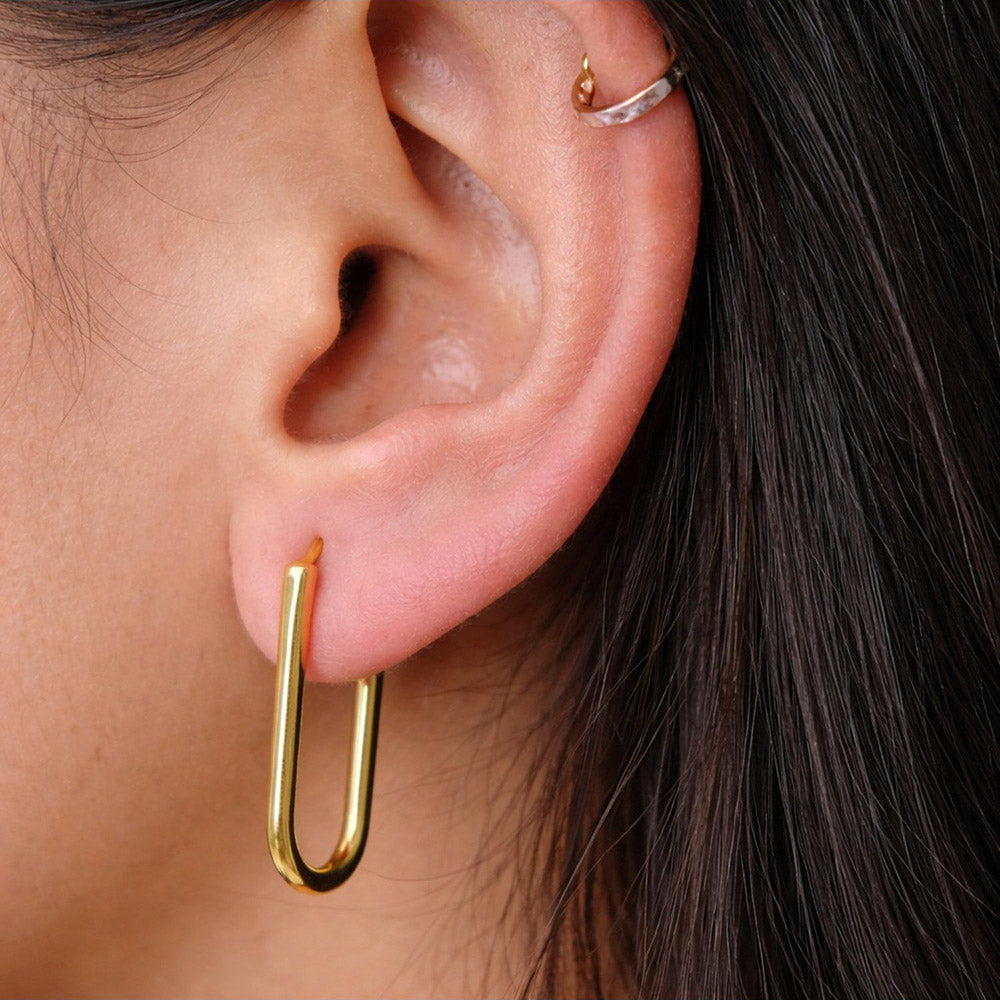 ANUSHKA JAIN JEWELLERY Long Bar Hoops