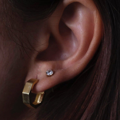 ANUSHKA JAIN JEWELLERY Octagon Hoops