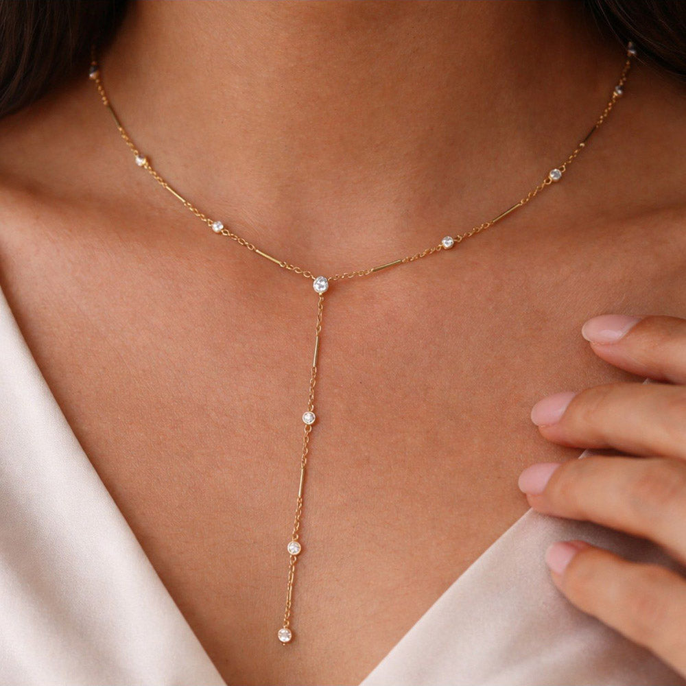 ANUSHKA JAIN JEWELLERY Diamond Chain Lariat Necklace