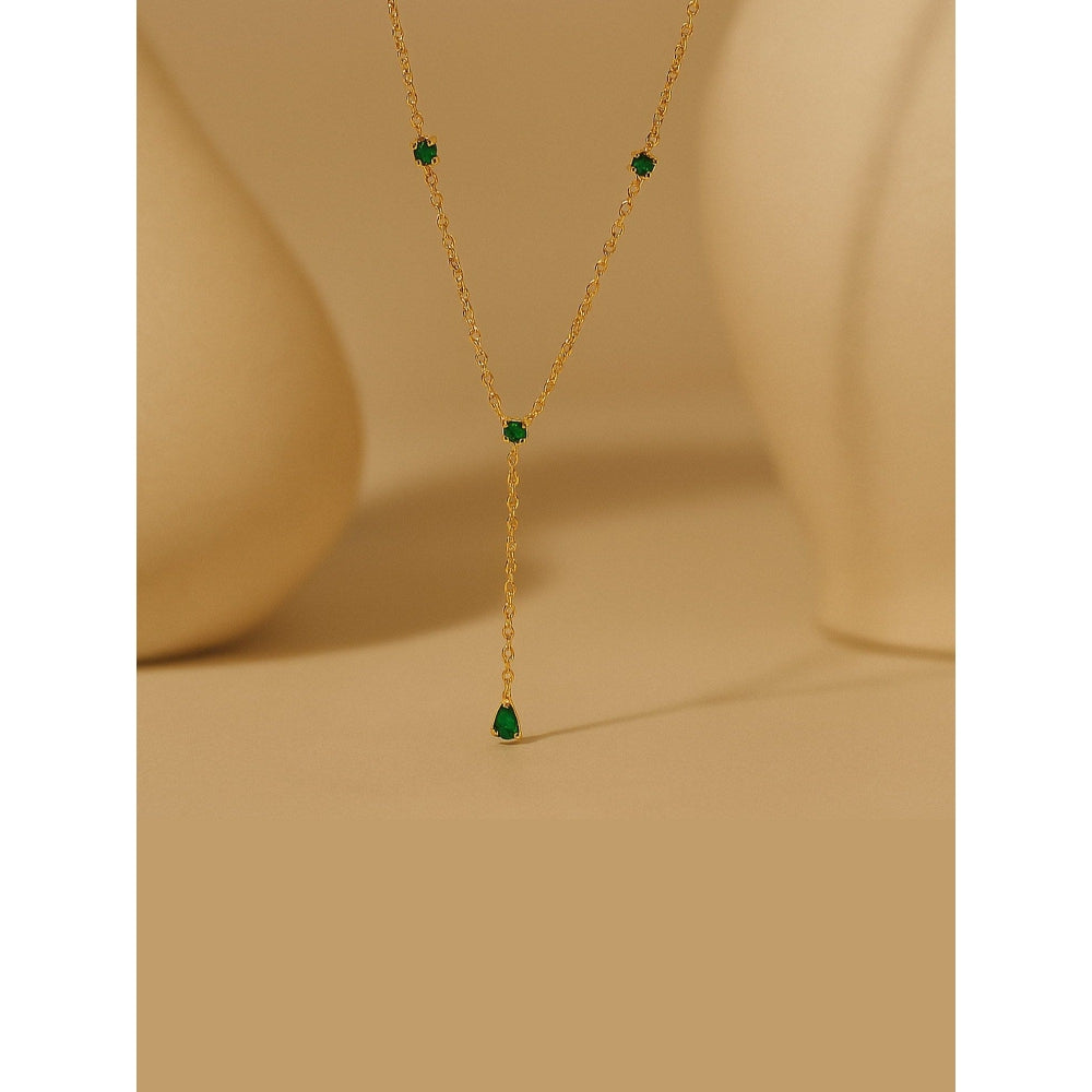 ANUSHKA JAIN JEWELLERY Emerald Lariat Necklace