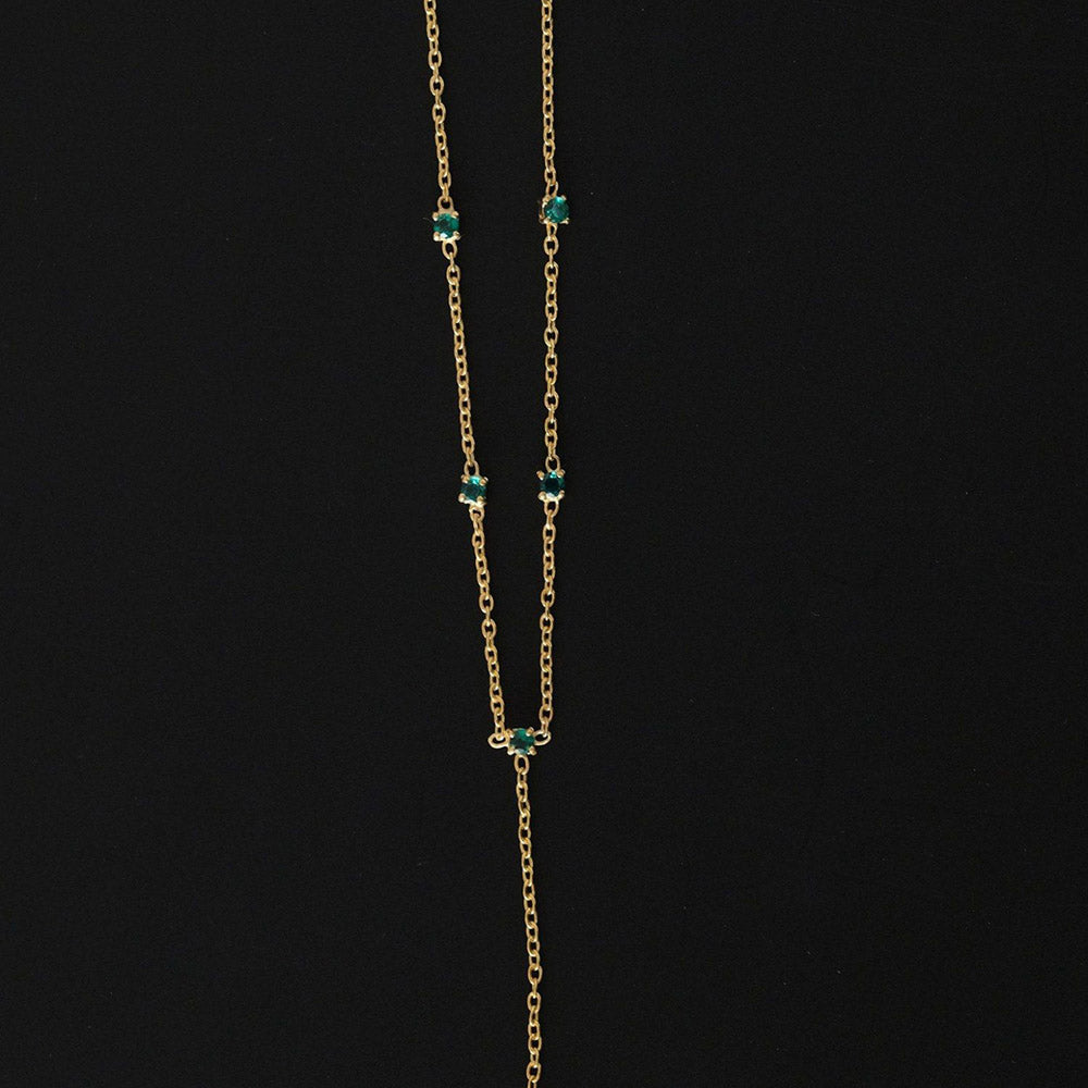 ANUSHKA JAIN JEWELLERY Emerald Lariat Necklace