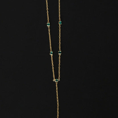 ANUSHKA JAIN JEWELLERY Emerald Lariat Necklace