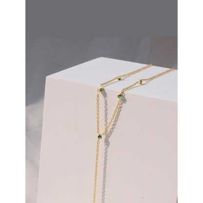 ANUSHKA JAIN JEWELLERY Emerald Lariat Necklace