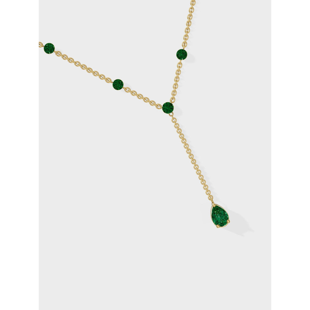 ANUSHKA JAIN JEWELLERY Emerald Lariat Necklace