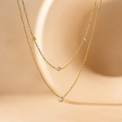 ANUSHKA JAIN JEWELLERY Stacked Diamond Essential Necklace