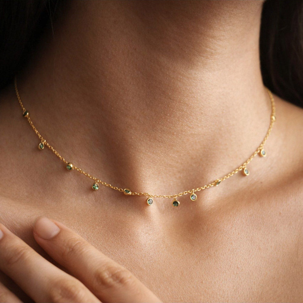 ANUSHKA JAIN JEWELLERY Emerald Drop Necklace