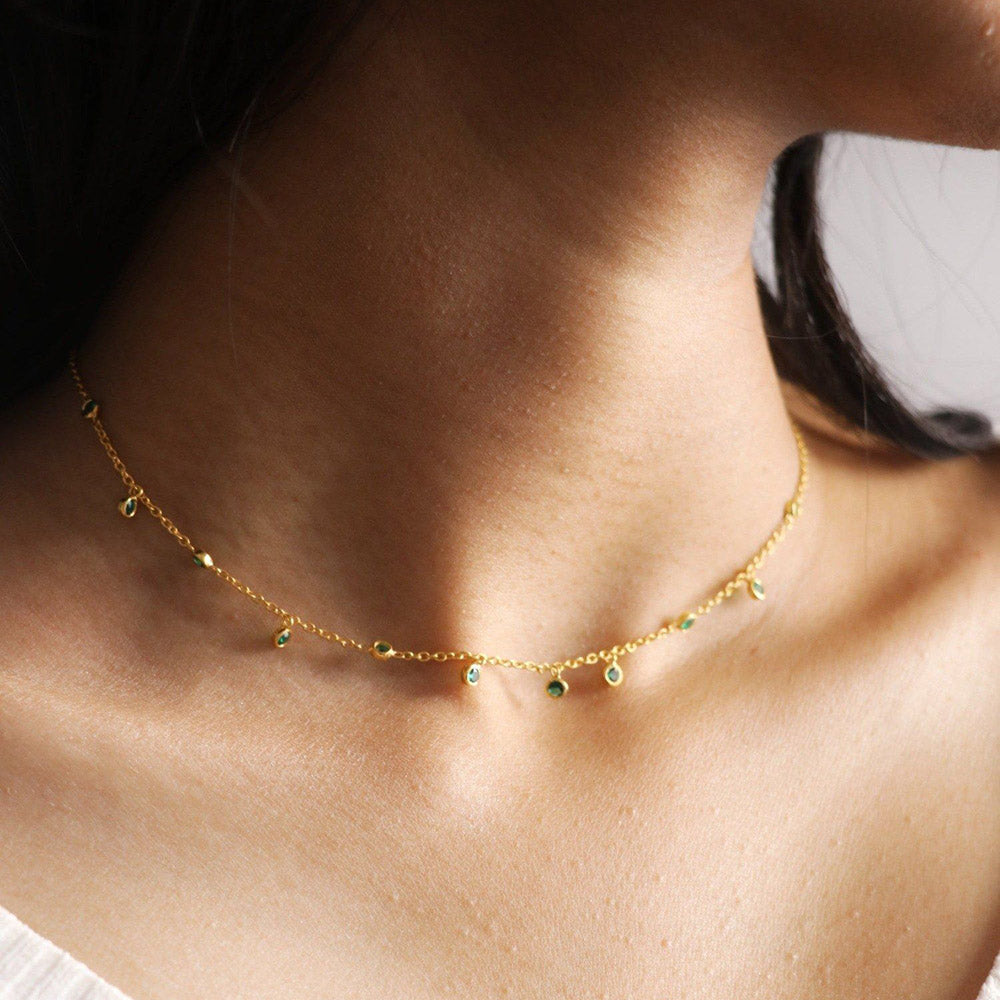 ANUSHKA JAIN JEWELLERY Emerald Drop Necklace