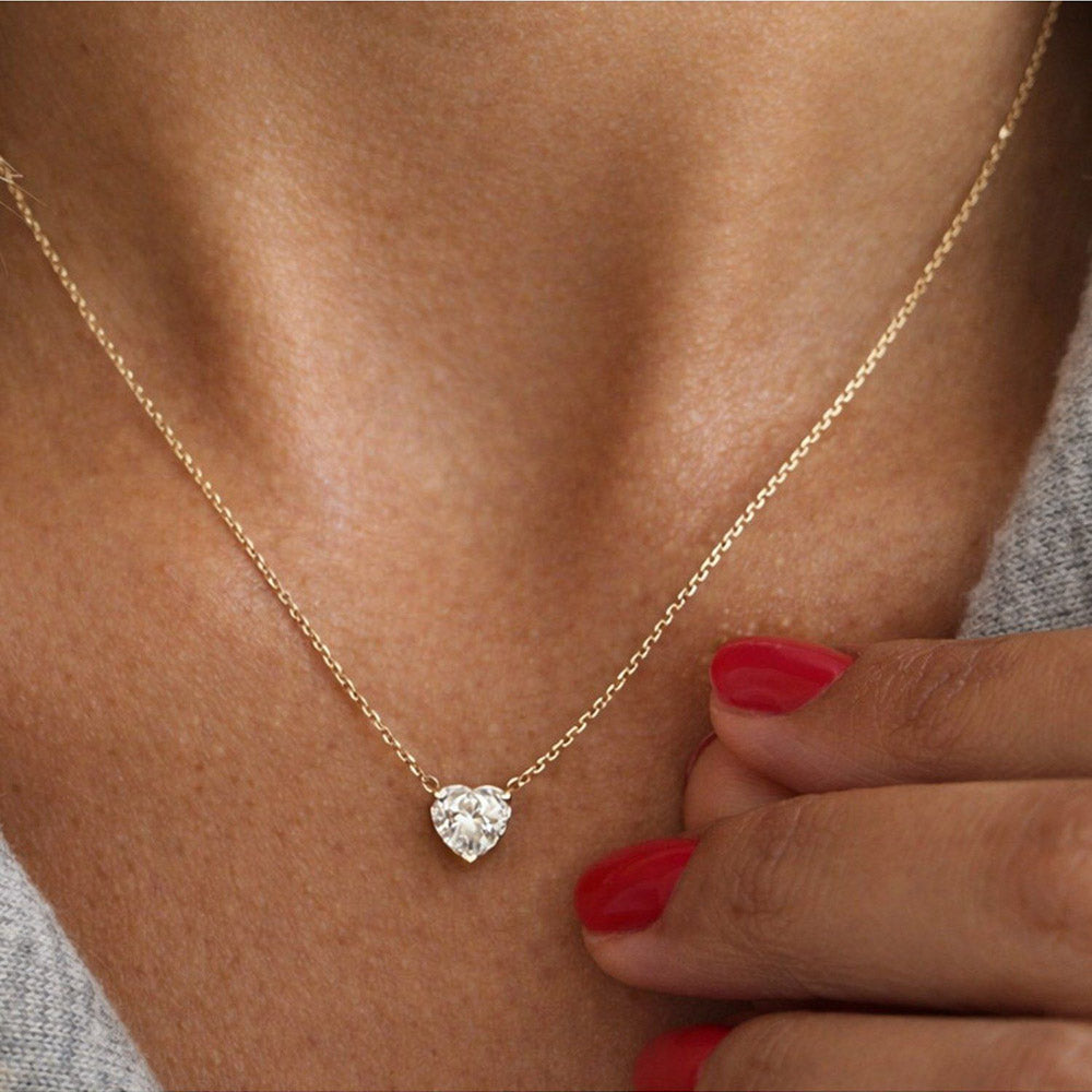 ANUSHKA JAIN JEWELLERY Heart Diamond Necklace