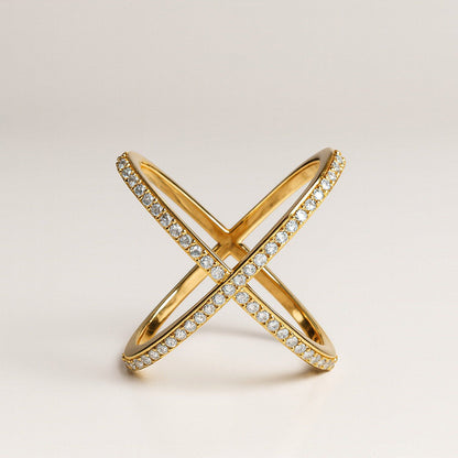 ANUSHKA JAIN JEWELLERY Criss Cross Diamond Ring
