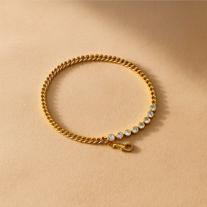 ANUSHKA JAIN JEWELLERY Curb Diamond Tennis Bracelet