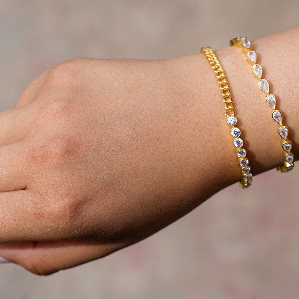 ANUSHKA JAIN JEWELLERY Curb Diamond Tennis Bracelet