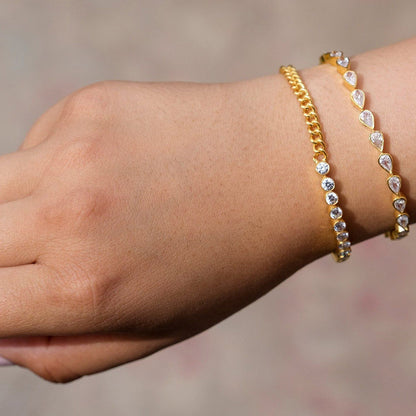 ANUSHKA JAIN JEWELLERY Curb Diamond Tennis Bracelet