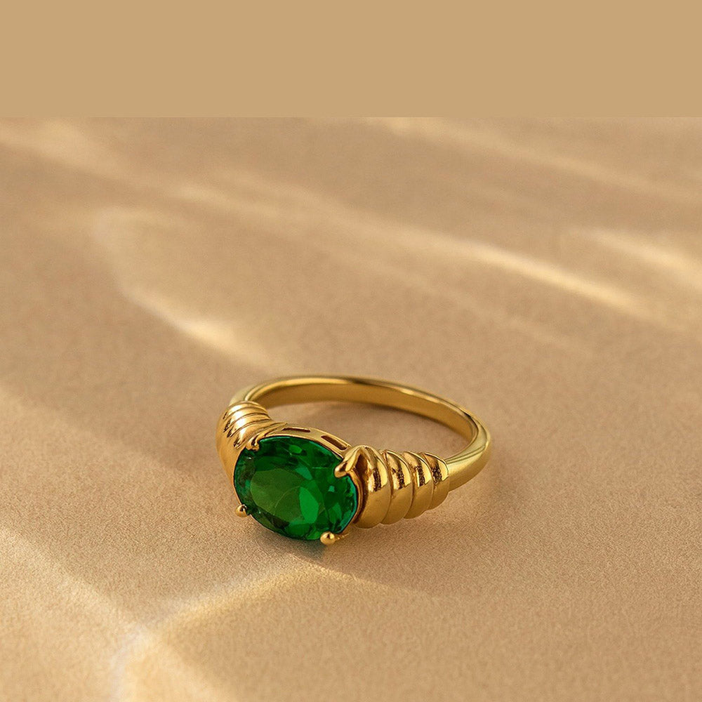 ANUSHKA JAIN JEWELLERY Forest Green Ring
