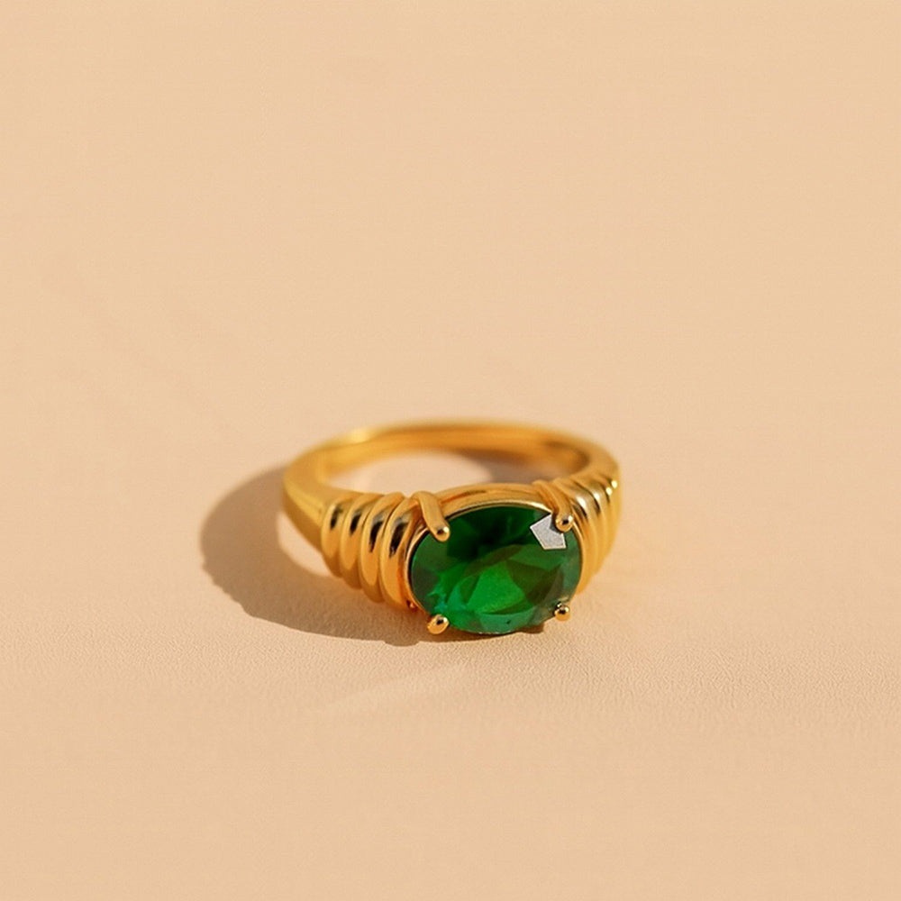 ANUSHKA JAIN JEWELLERY Forest Green Ring